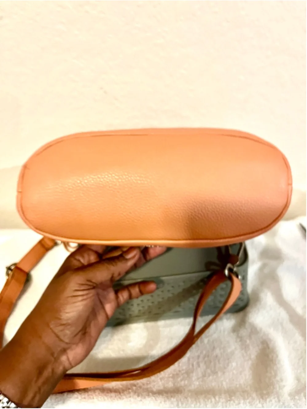 The Sak Jasmine orange leather hobo crossbody bag